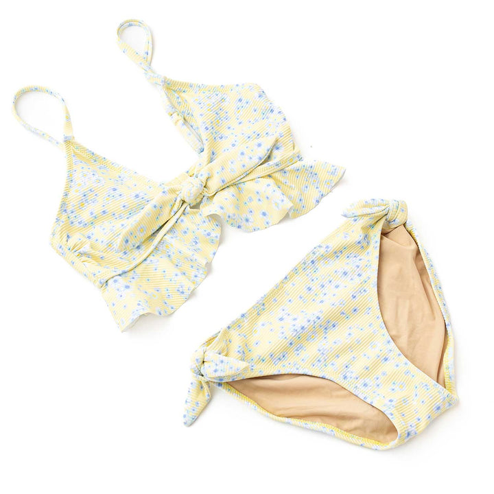 Butter Blooms Ribbed Ruffle Two Piece Swimsuit