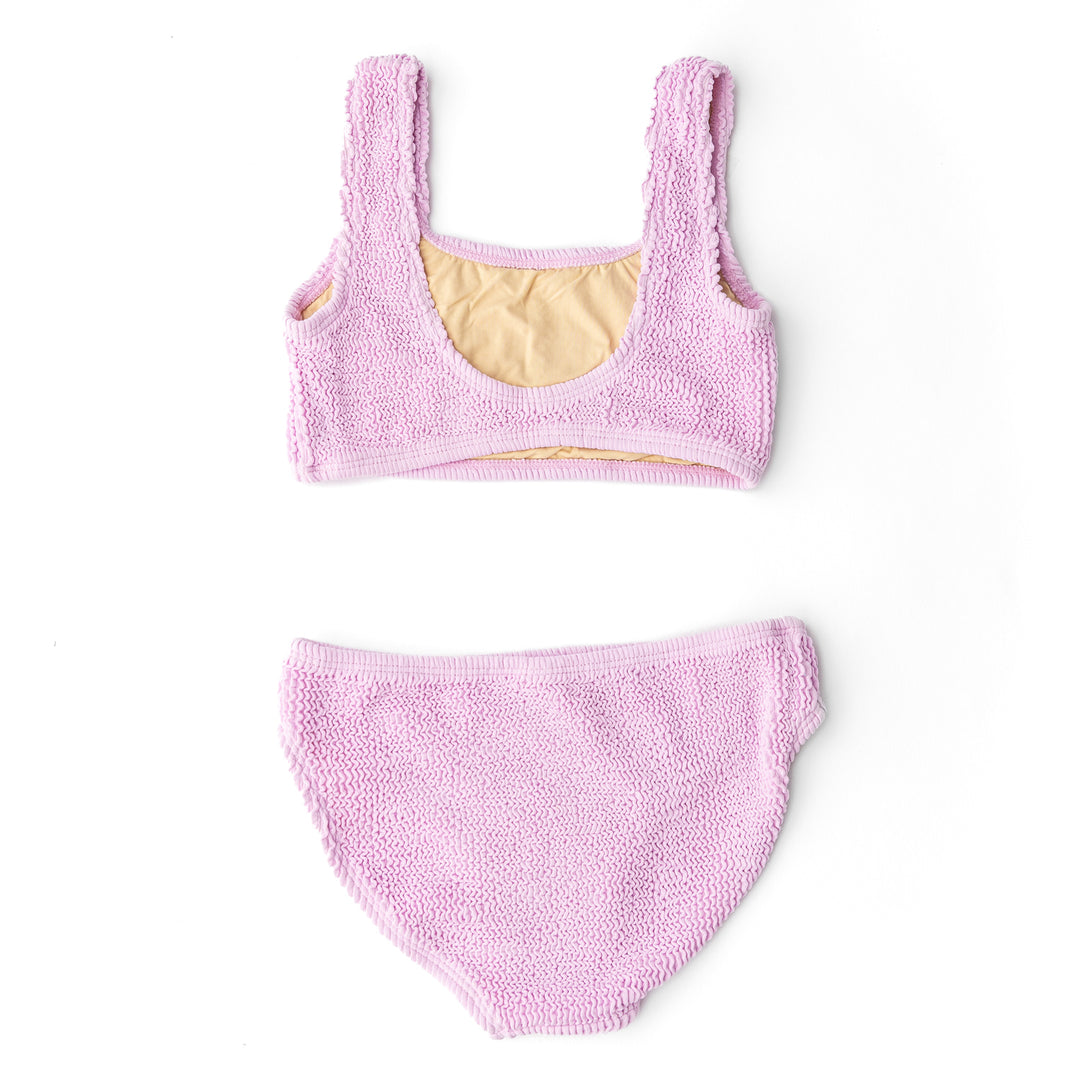 Lavender Crinkle Two Piece Swimsuit