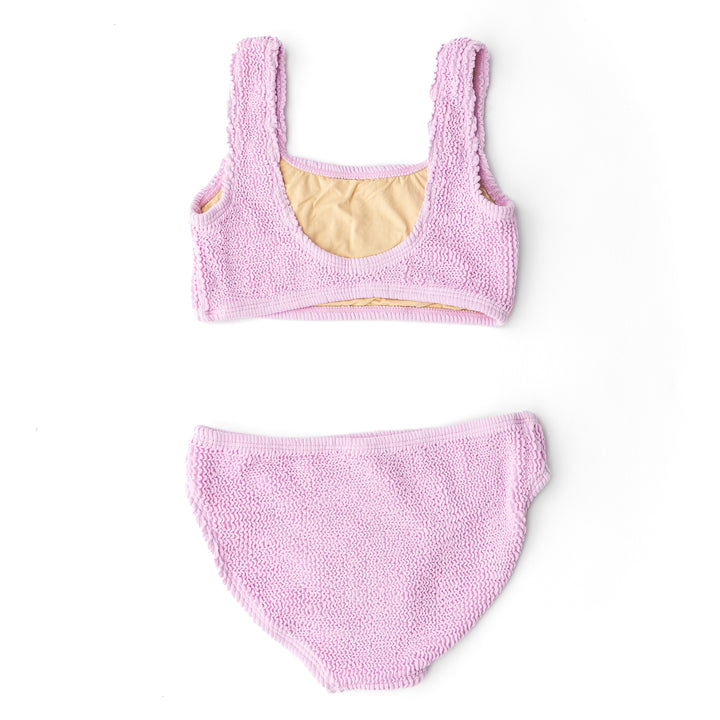 Lavender Crinkle Two Piece Swimsuit