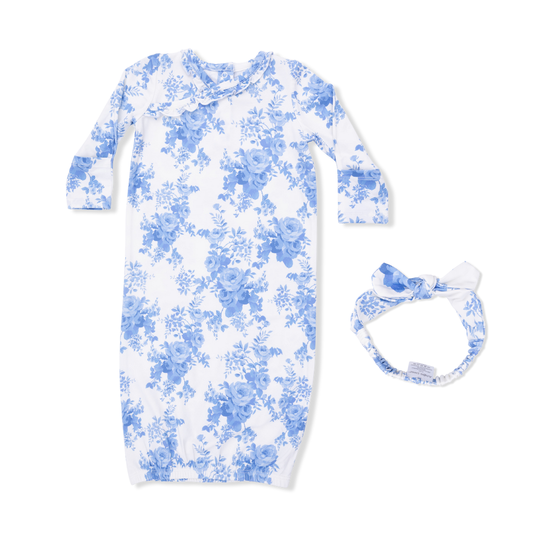 Dream Cottage Floral - Kimono Gown & Knot Headband