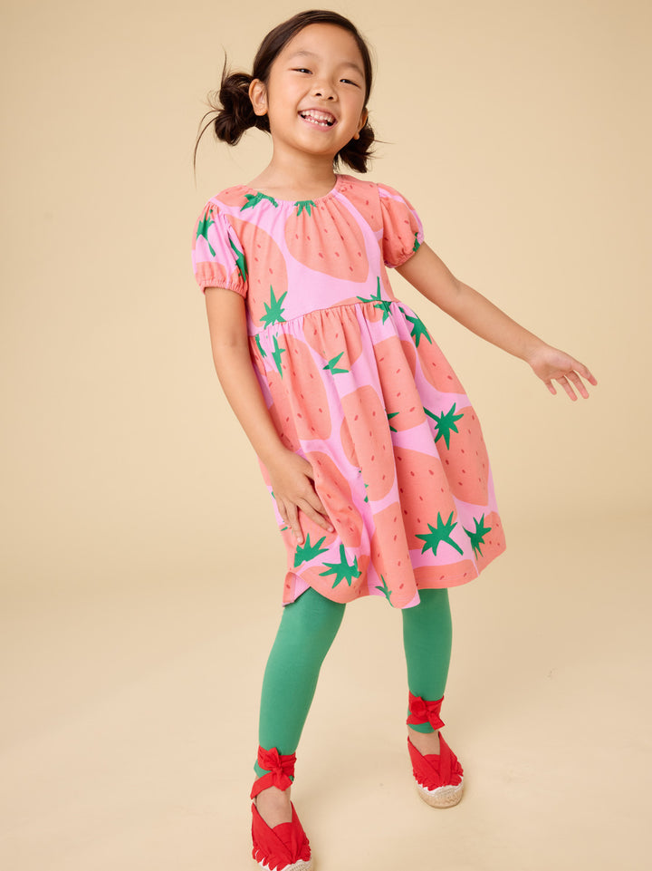 Fresas Favoritas Puff Sleeve Empire Dress