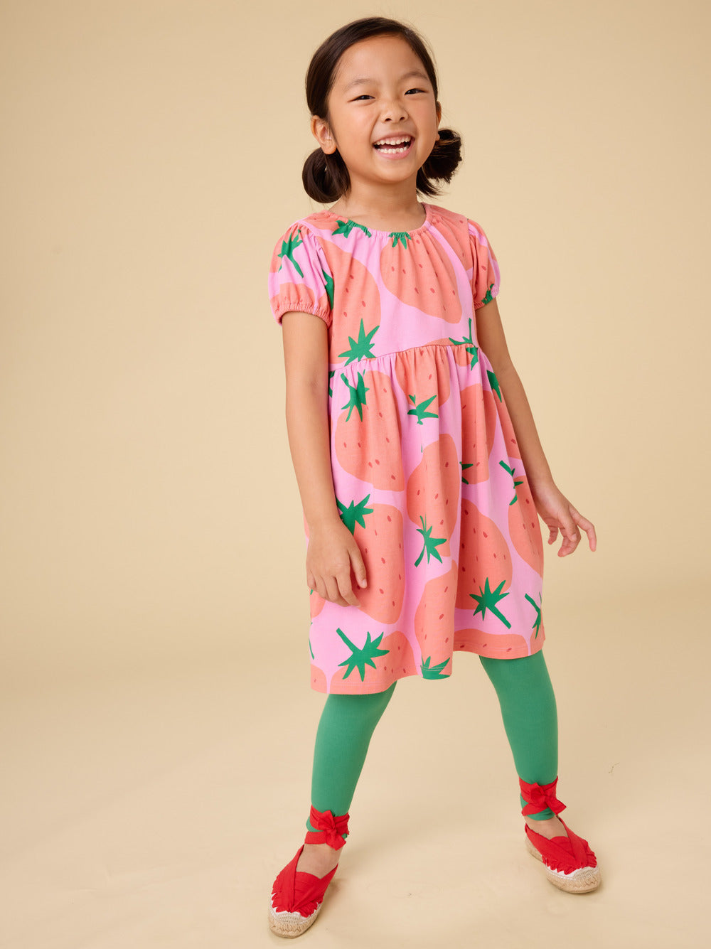 Fresas Favoritas Puff Sleeve Empire Dress