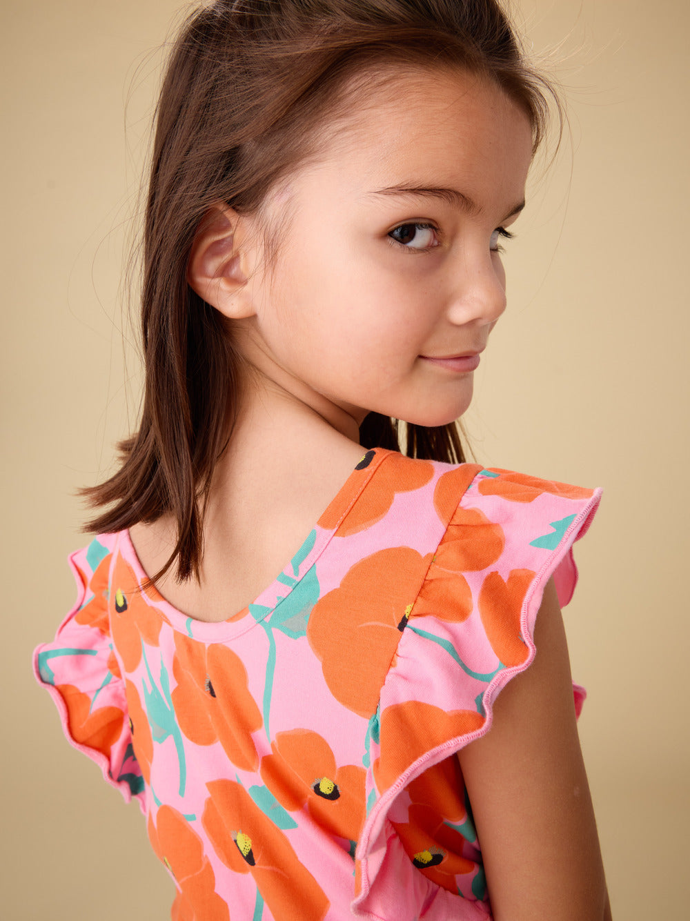 Poppy Poppies Flutter Sleeve Romper