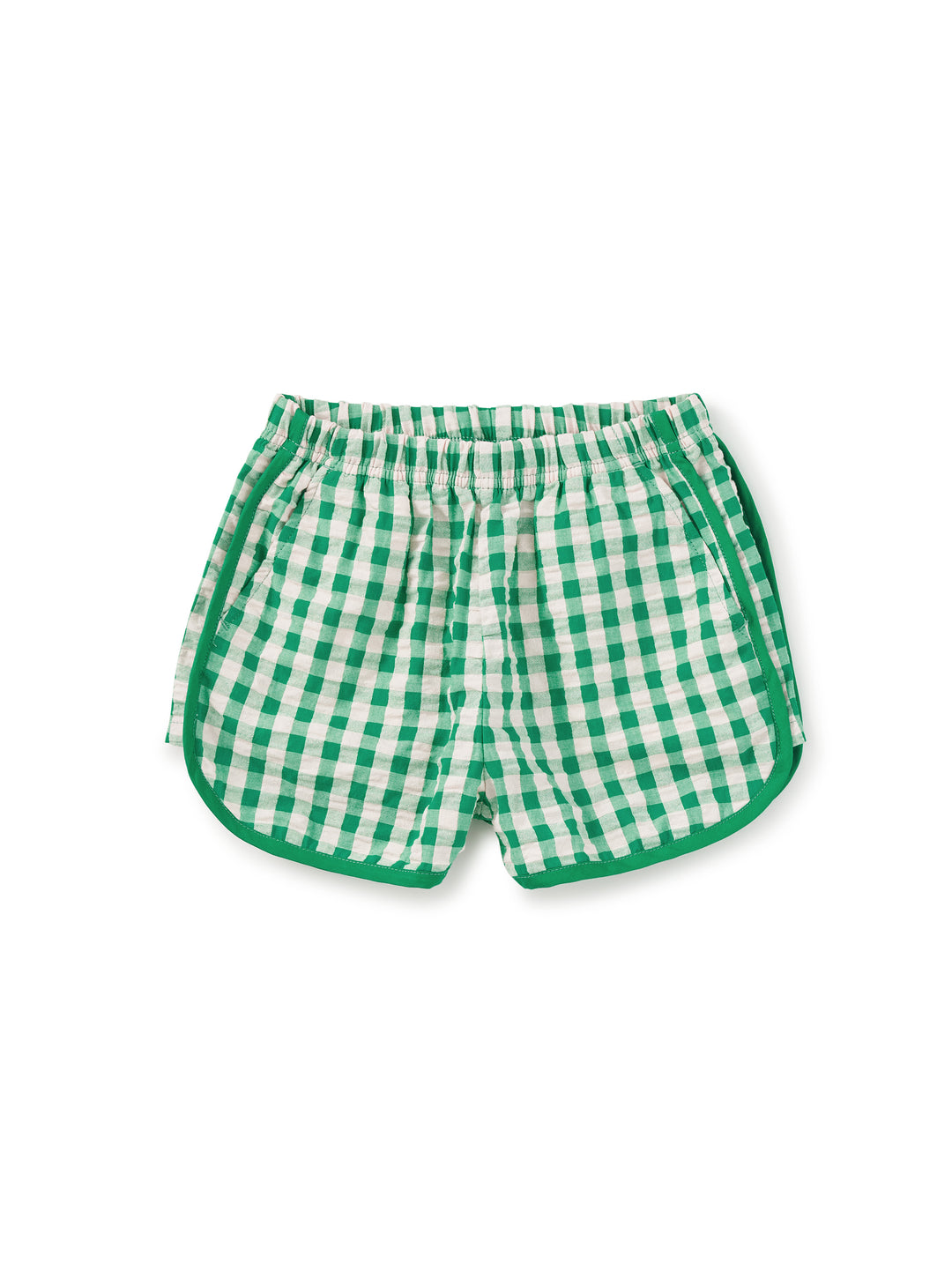 Green Party Check Woven Dolphin Shorts