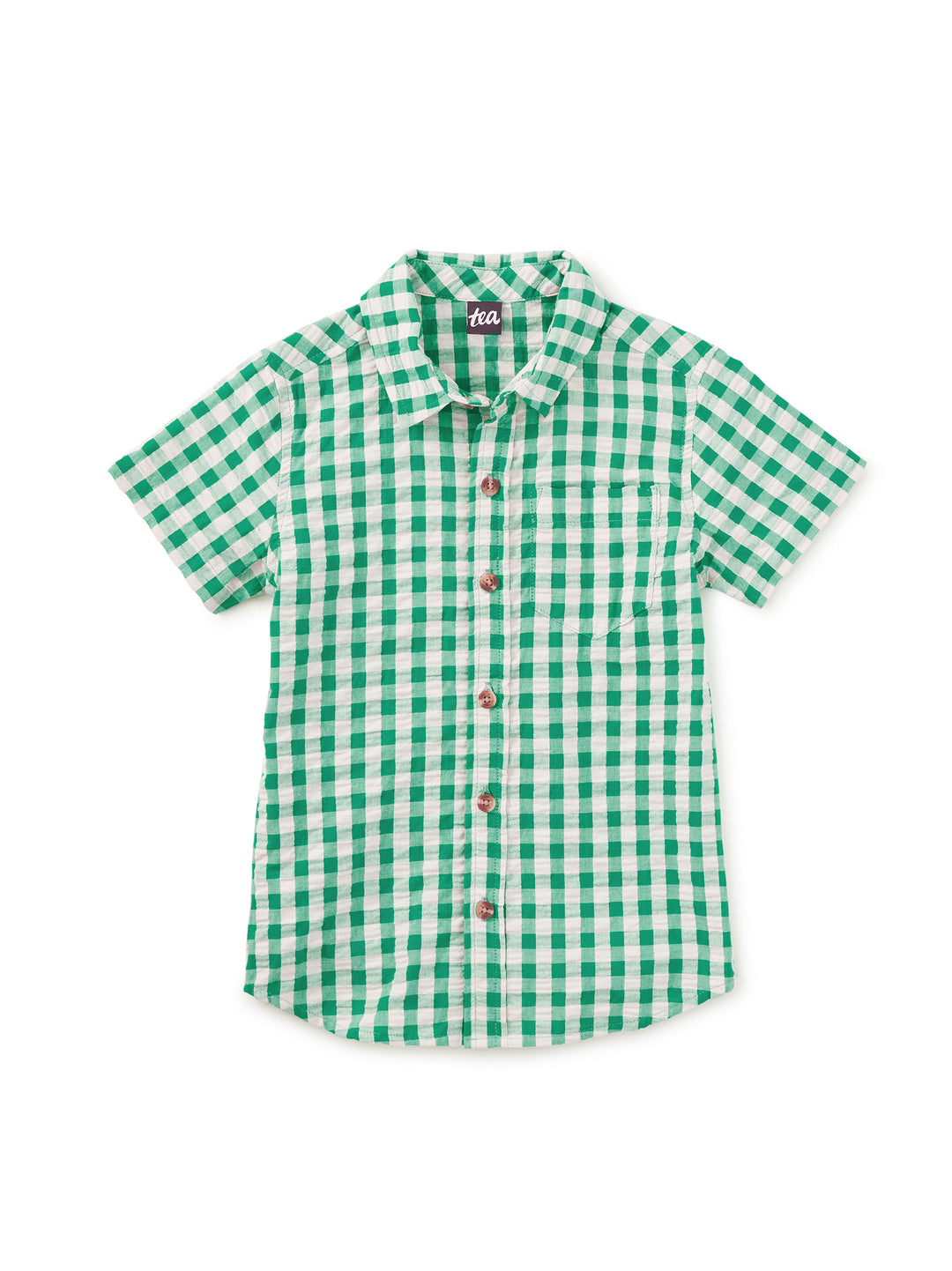 Garden Party Check Button Up Woven Shirt