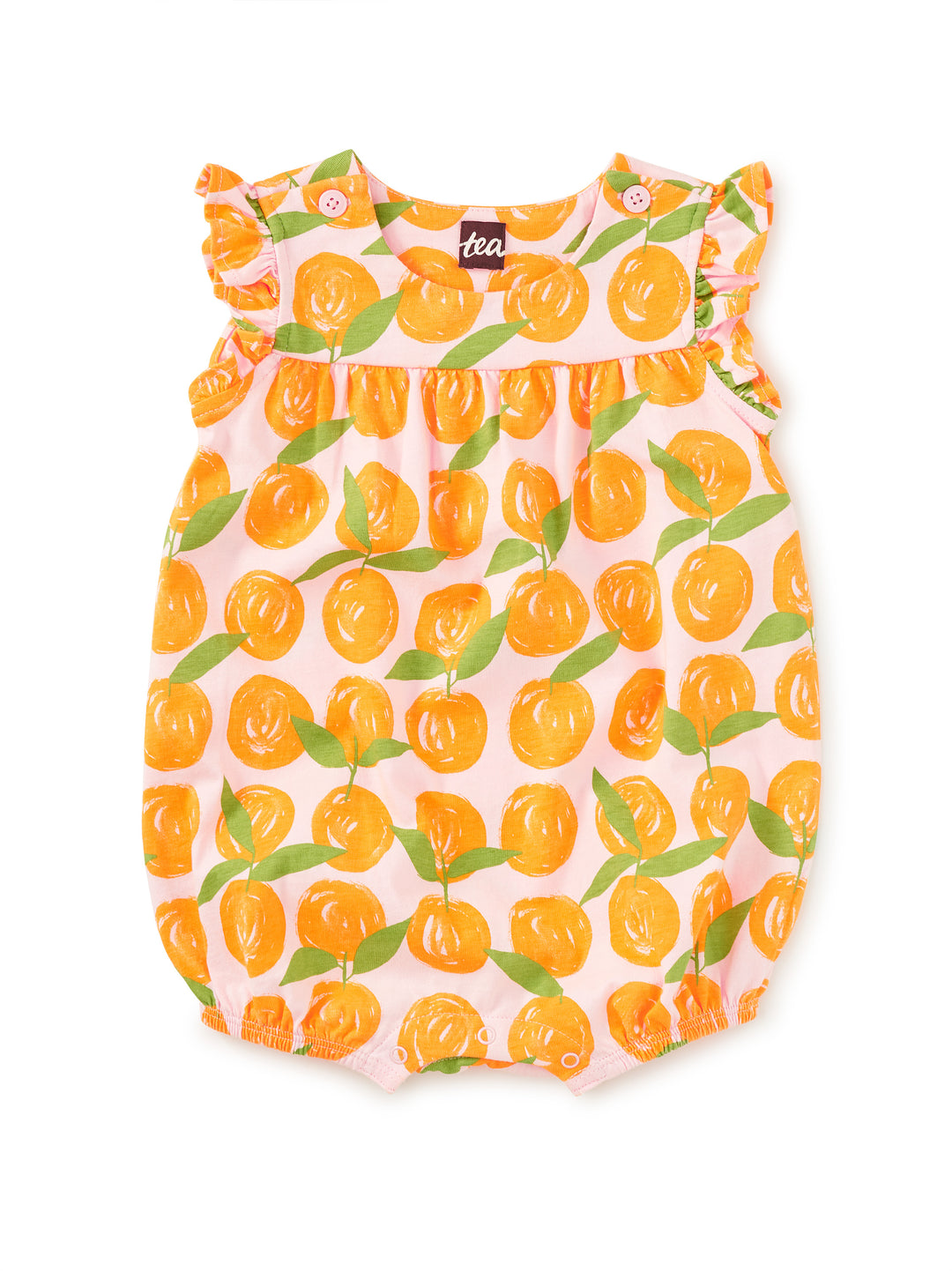 Valencia Orange Flutter Baby Romper