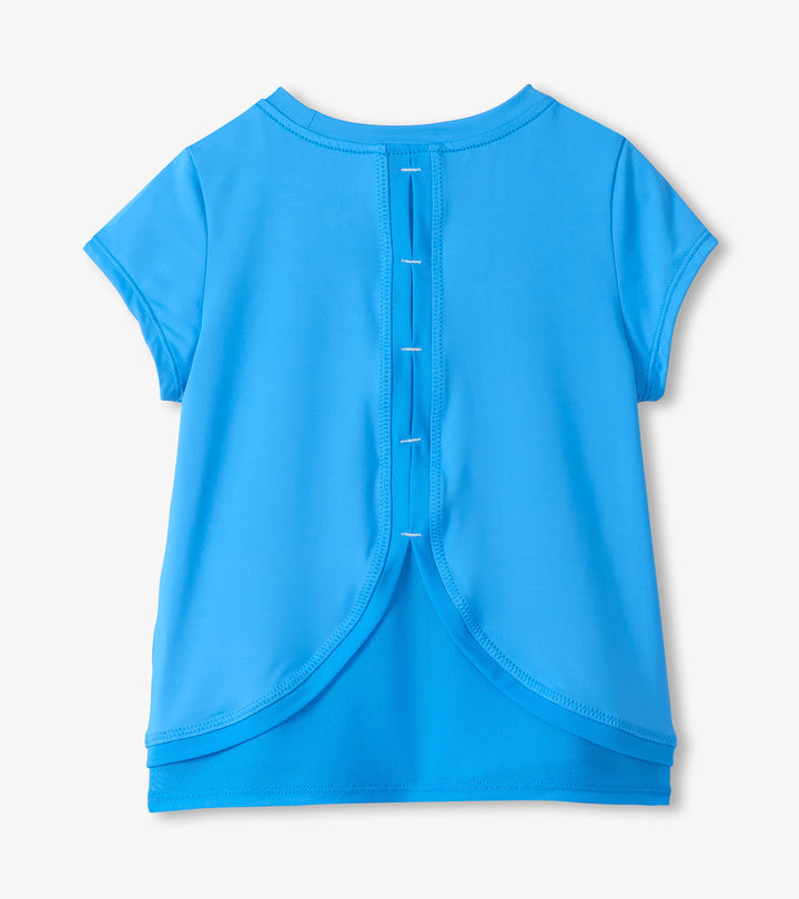 Malibu Blue Mesh Trim T-Shirt