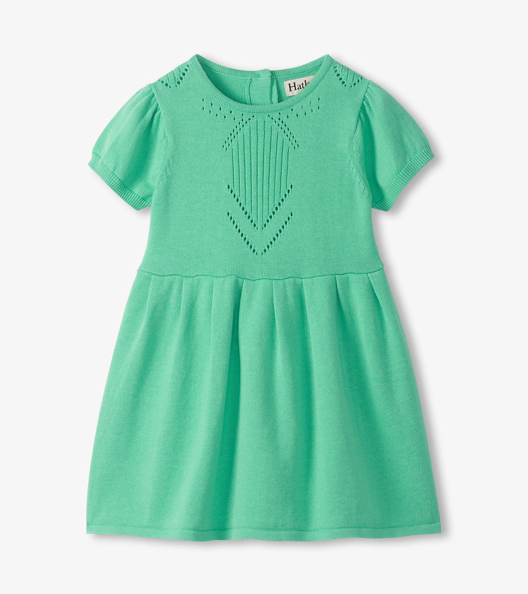 Neptune Green Knit Pointelle Dress