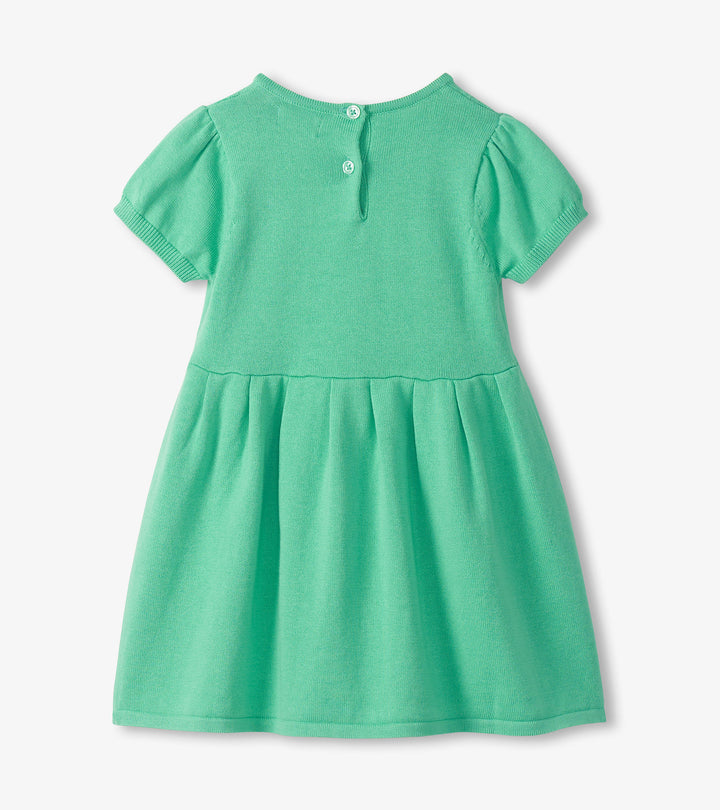 Neptune Green Knit Pointelle Dress