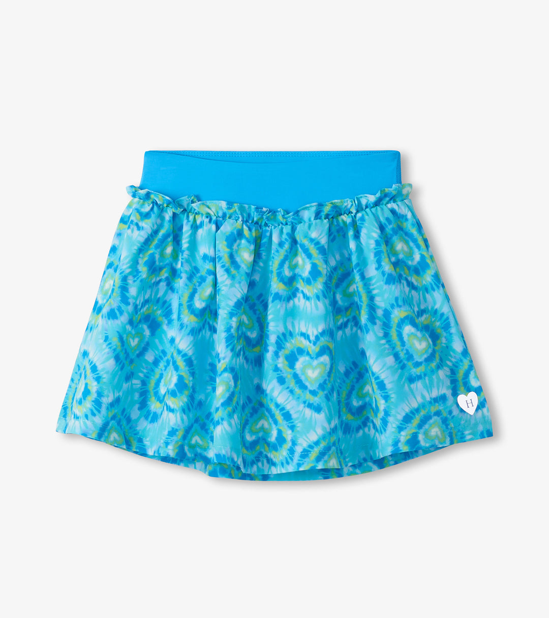 Blue Candy Hearts Ruffle Skort
