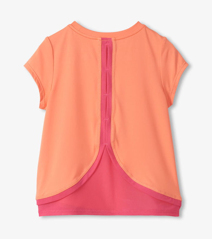 Fusion Coral Mesh Trim Tee