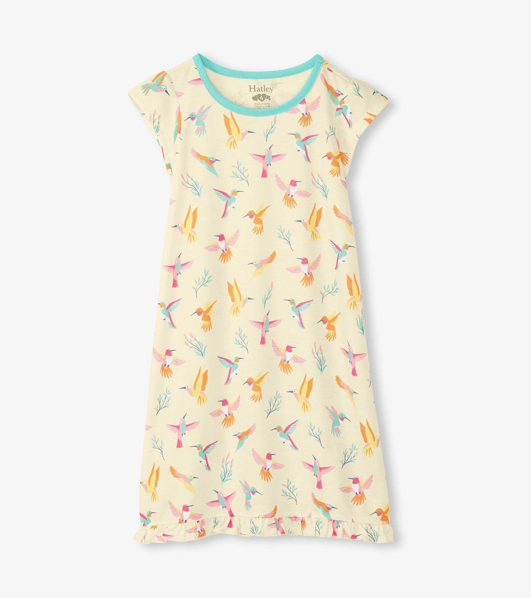 Springtime Hummingbirds Ruffle Hem Nightdress