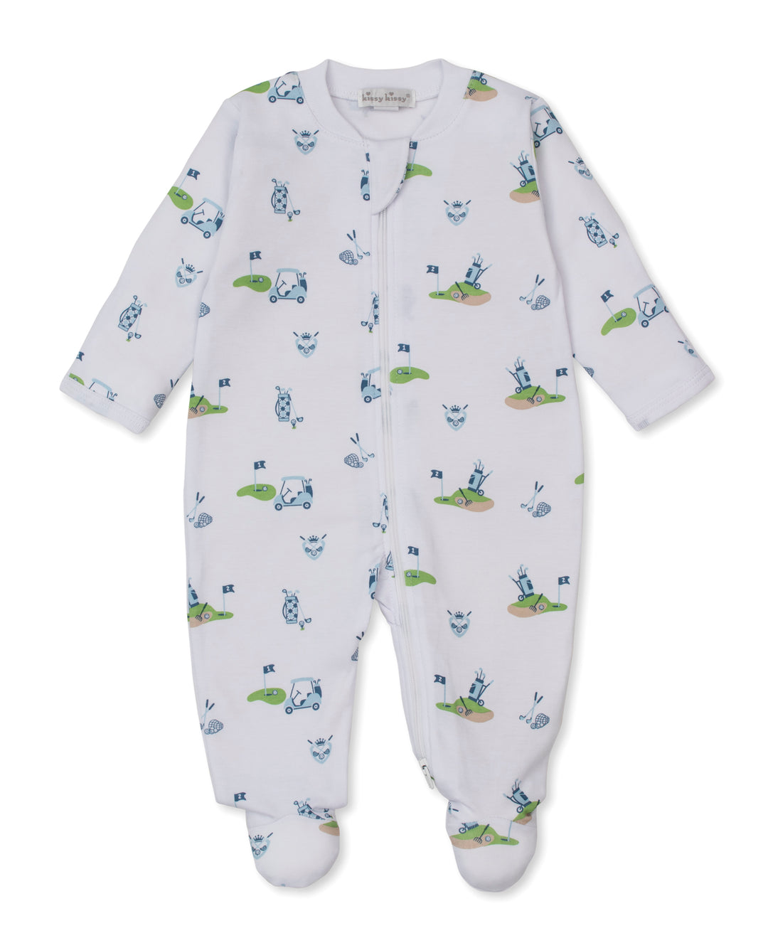 Golf Championship Print Footie with zipper