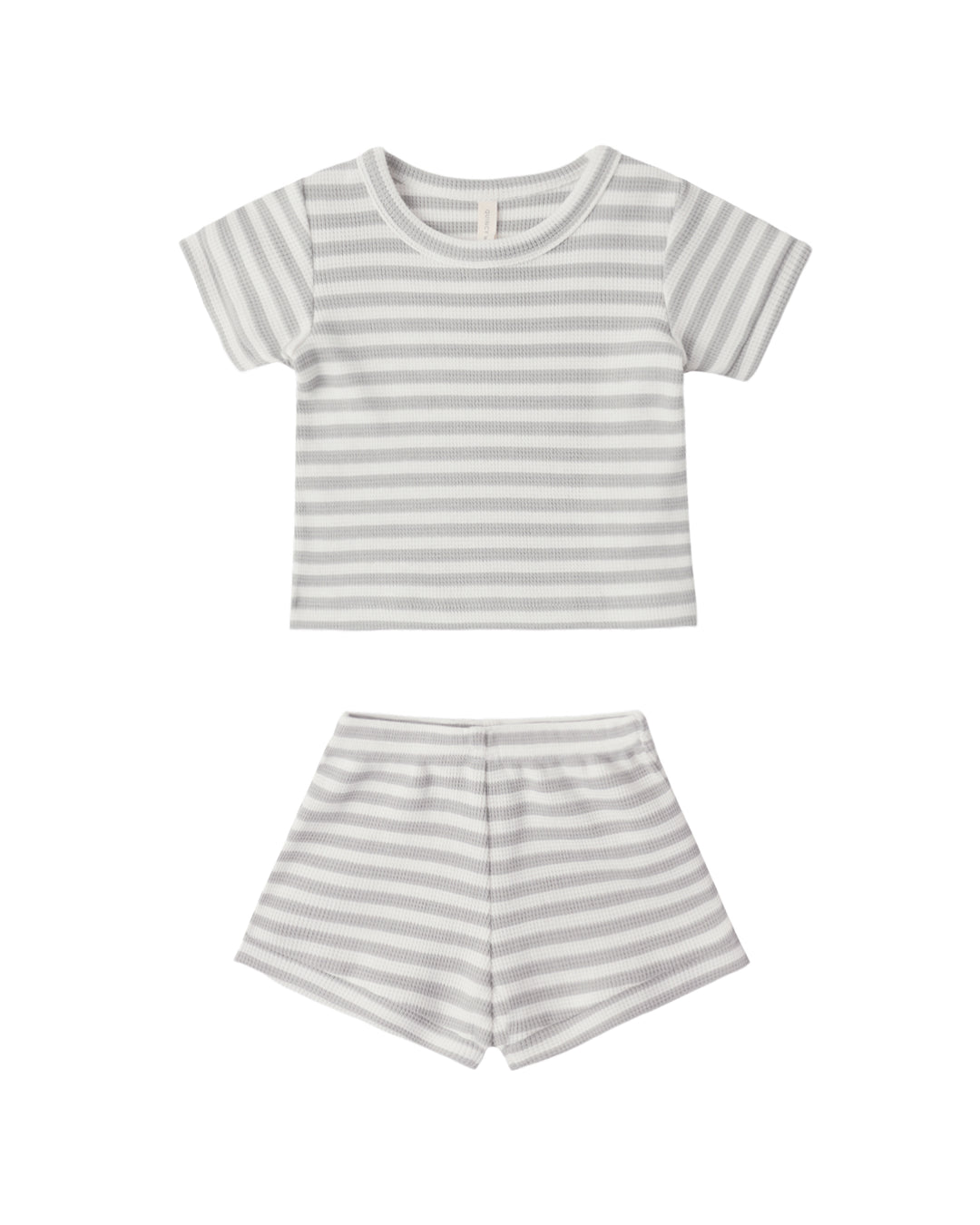 Waffle Shortie Set Sage Stripe
