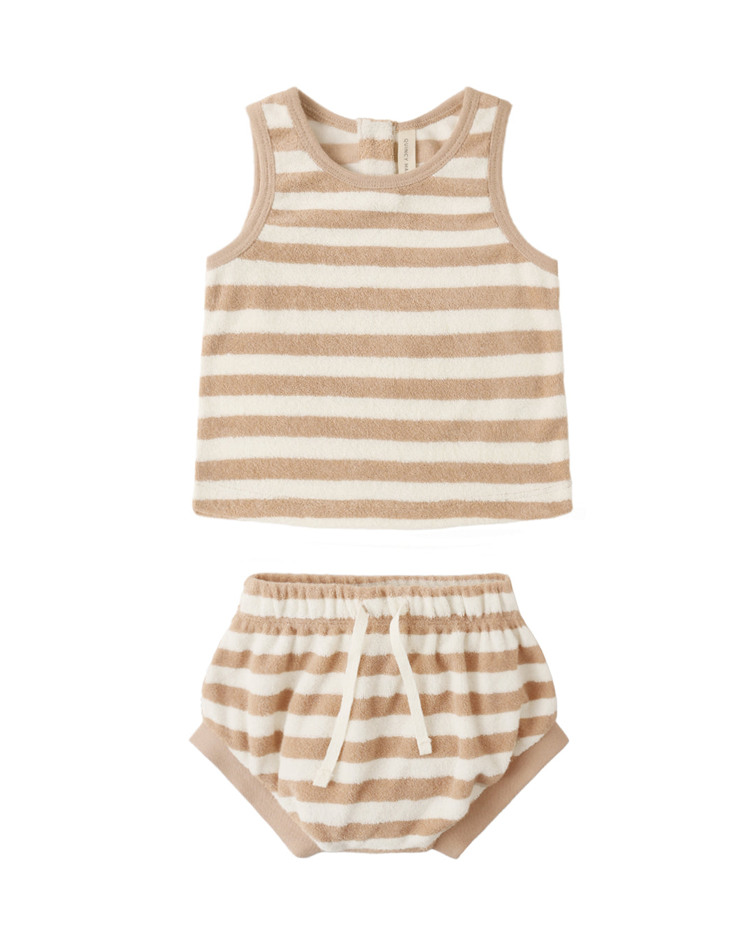 Terry Tank & Short Set Latte Stripe