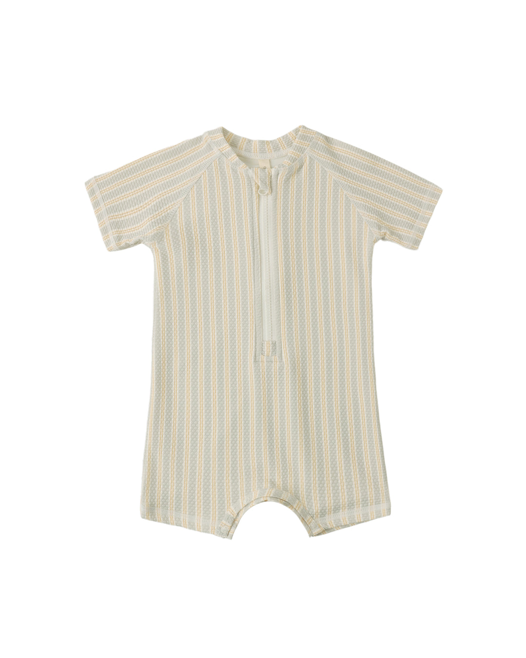 Zip Rashguard One Piece Blue & Butterscotch Stripe