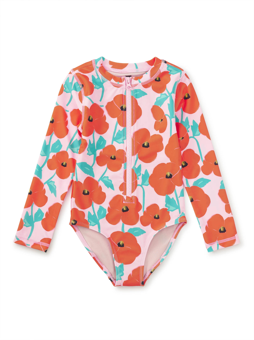 Longsleeve One Piece Swimsuit Poppy Poppies