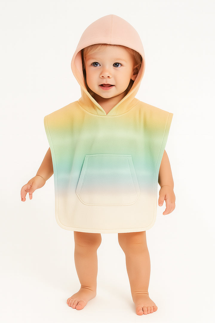 Loop Terry Stripe Tie Dye Poncho