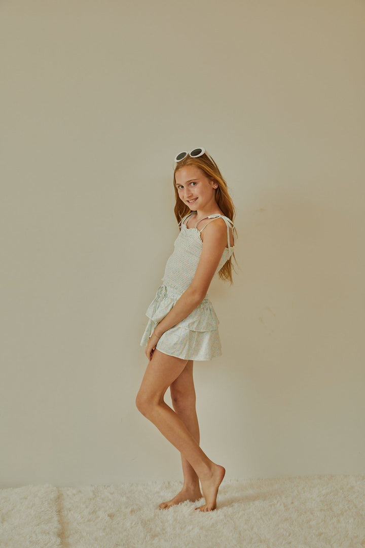 Willow Garden Rose Yellow Satin Skort