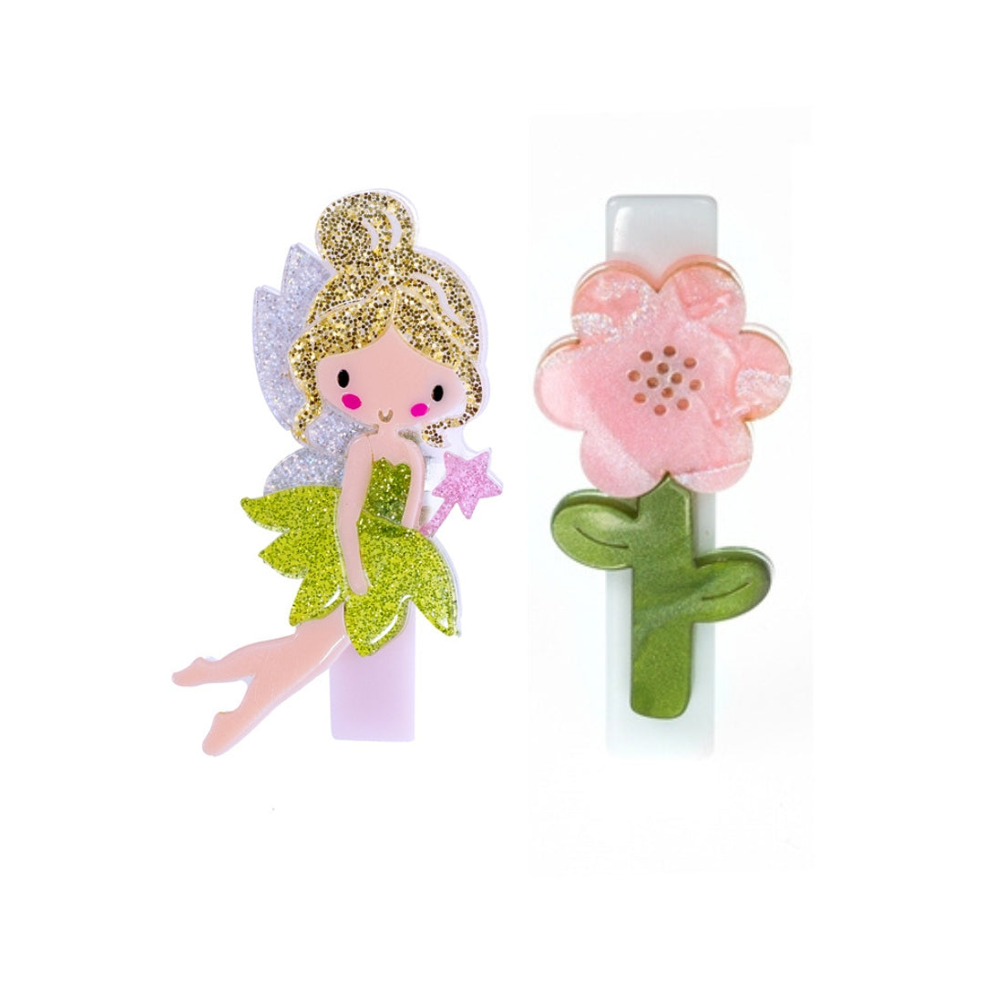 FAIRY & FLOWER PEARLIZED HAIR CLIPS