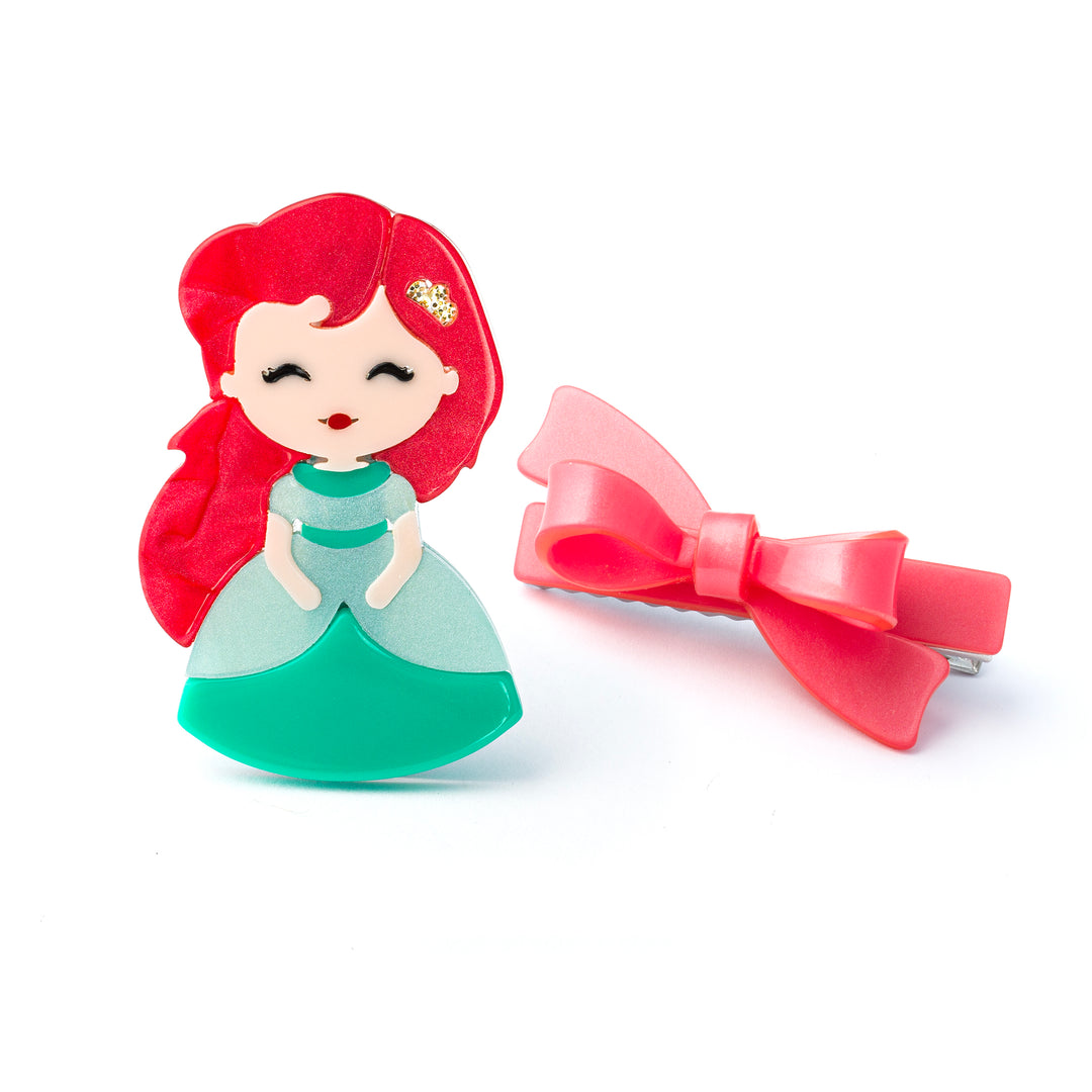 CUTE DOLL RED HAIR WITH BOW HAIR CLIP