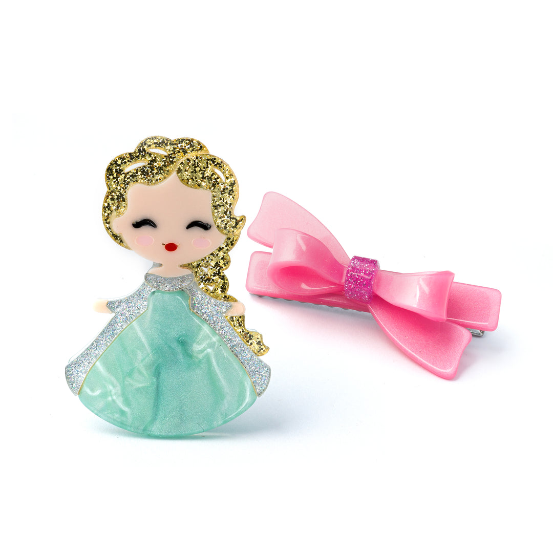 Click image to zoom CUTE DOLL GOLD HAIR WITH BOW HAIR CLIPS
