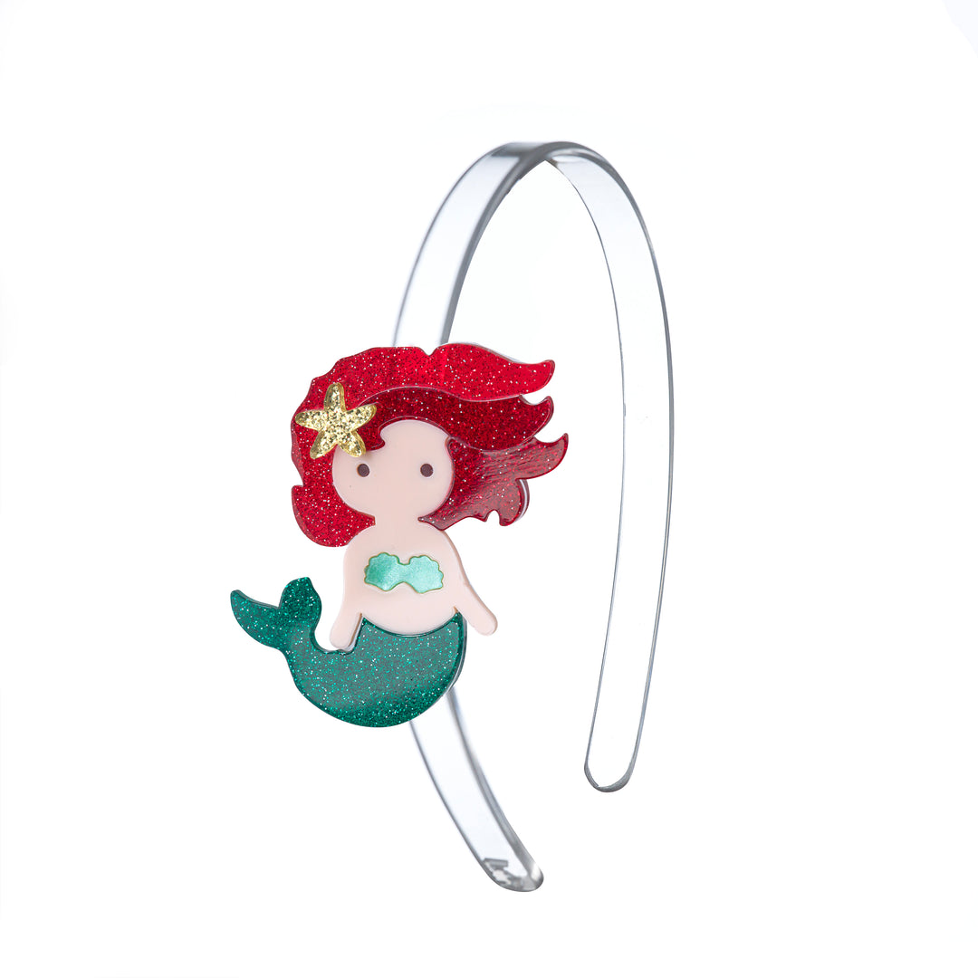 MERMAID UNDERWATER GLITTER RED HEADBAND