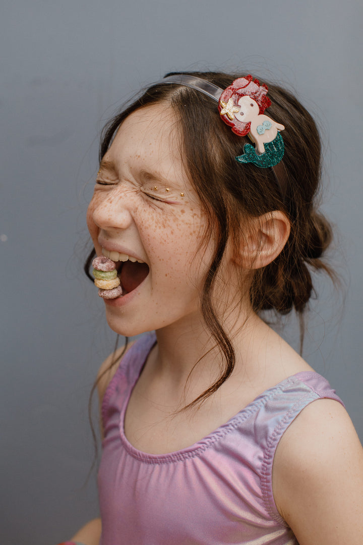 MERMAID UNDERWATER GLITTER RED HEADBAND