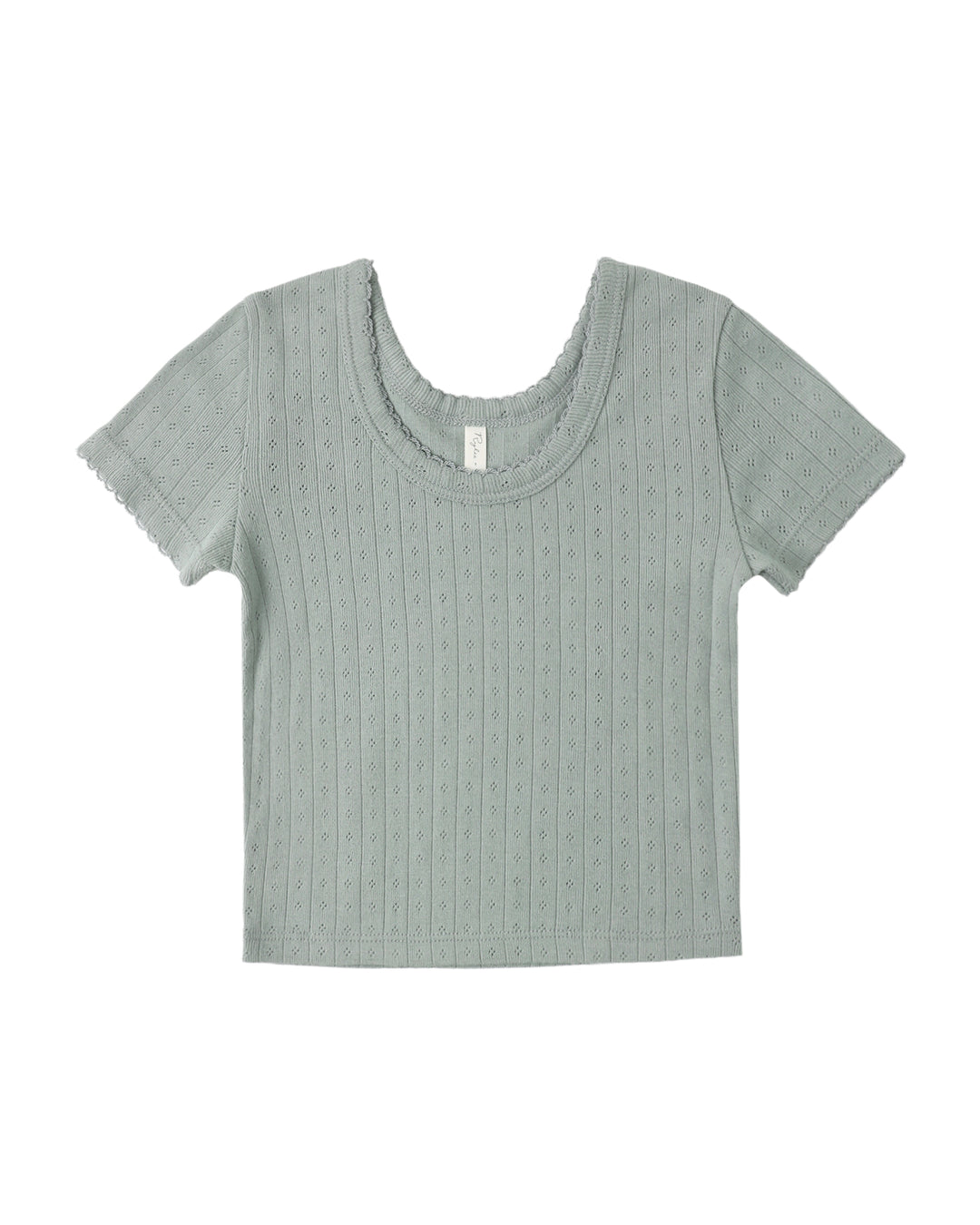 Pointelle Tee Sea Green