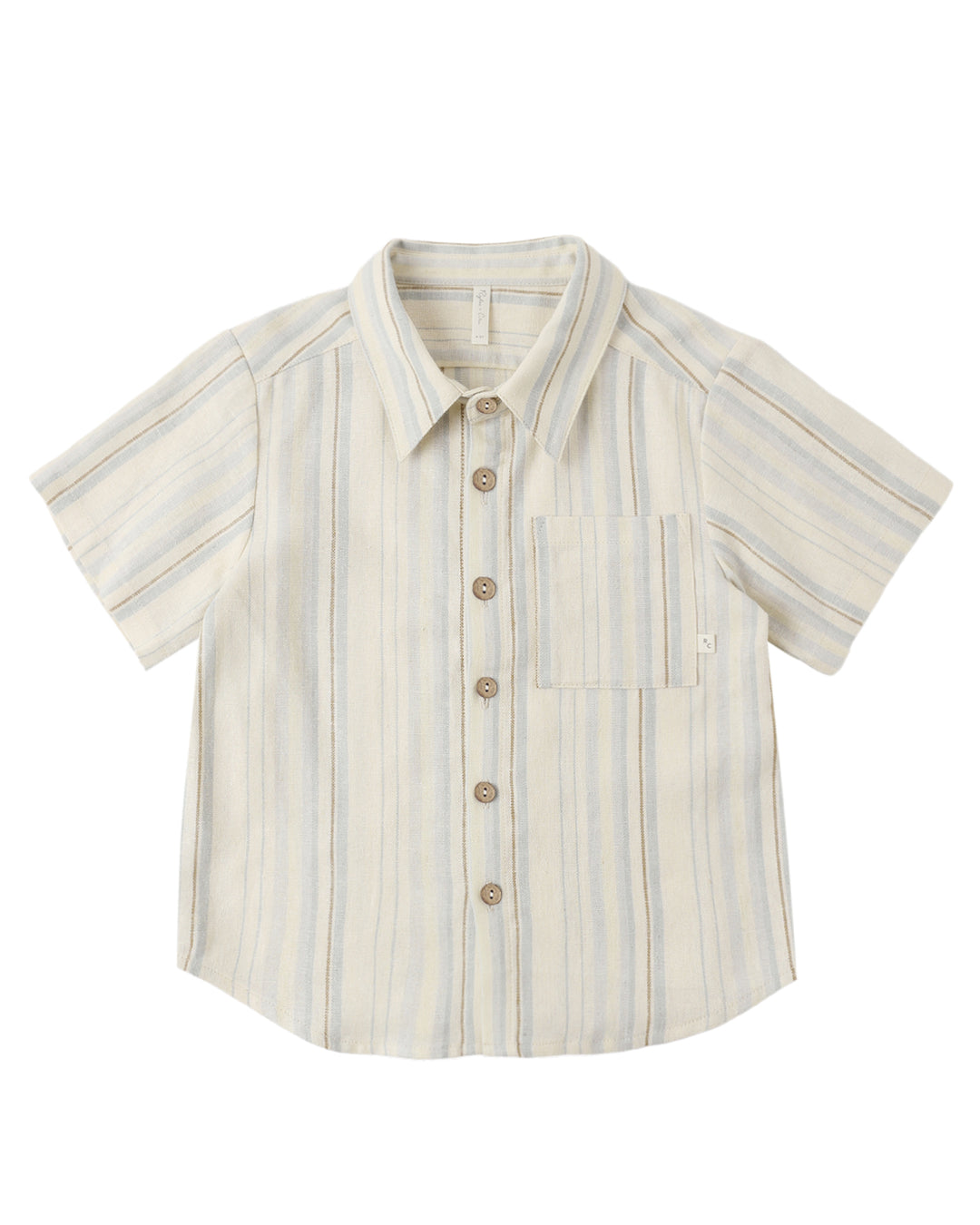 Collared Short Sleeve Shirt Sea Stripe