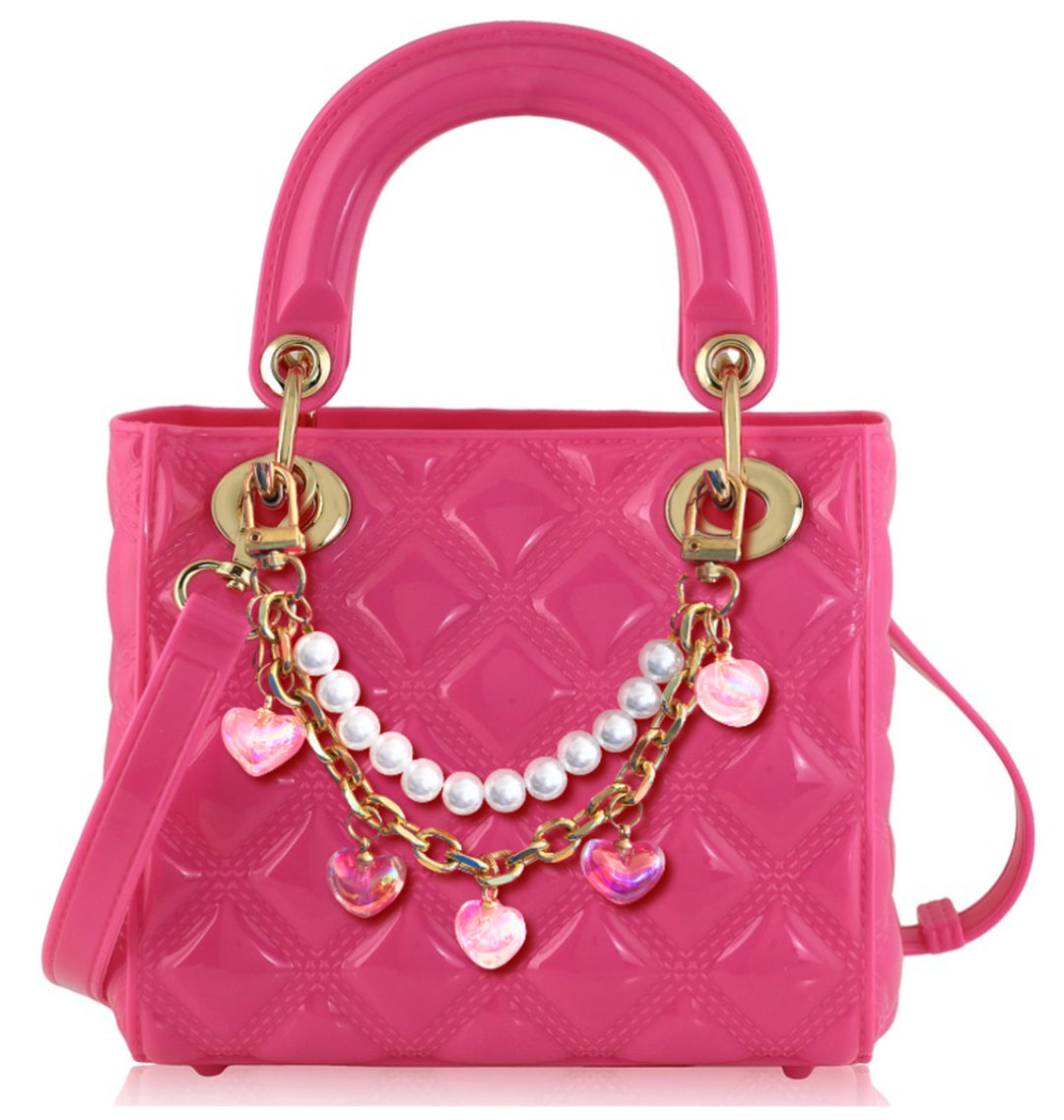 Pearl Flamingo Heart Purse