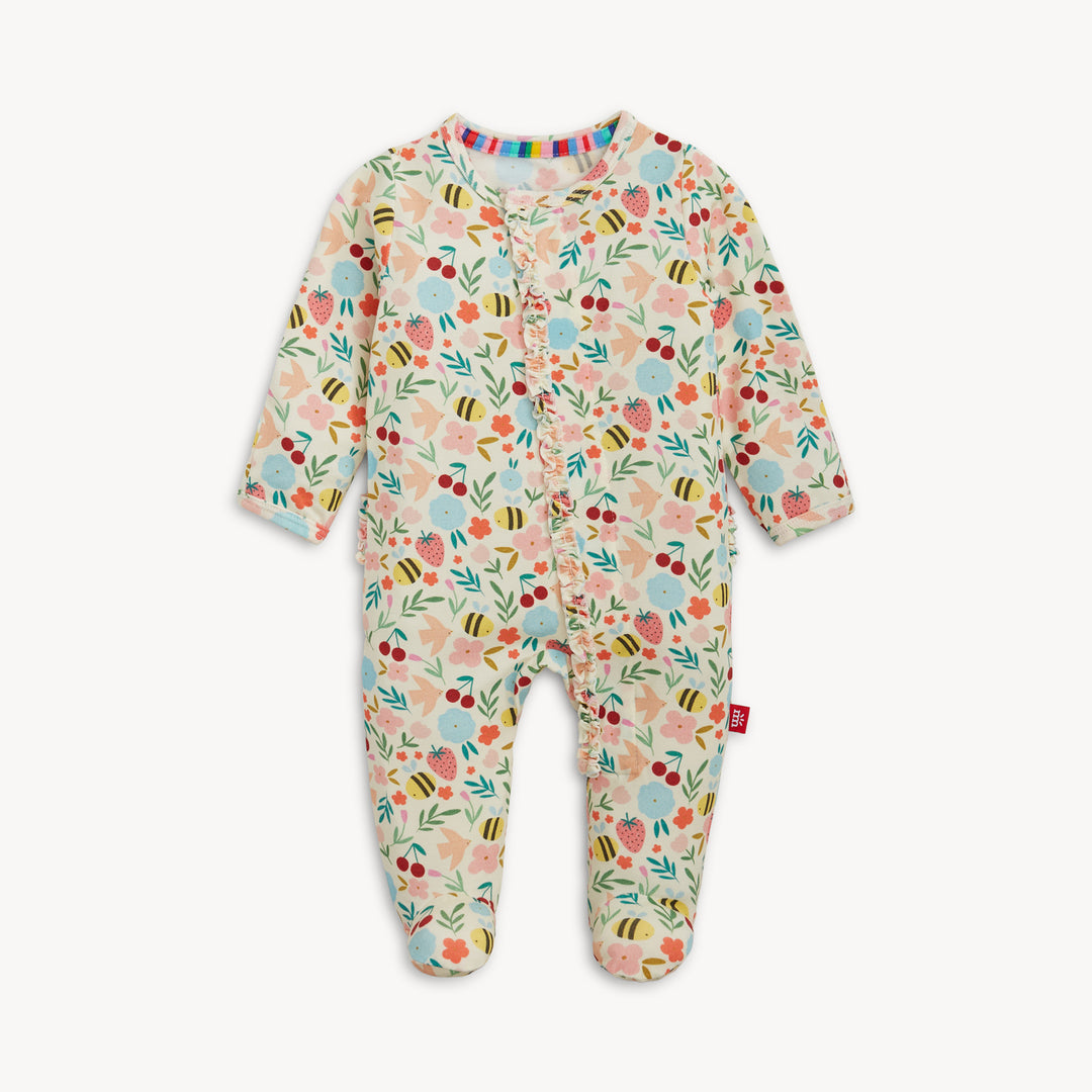 Honey Blossom Modal Magnetic Footie W Ruffle