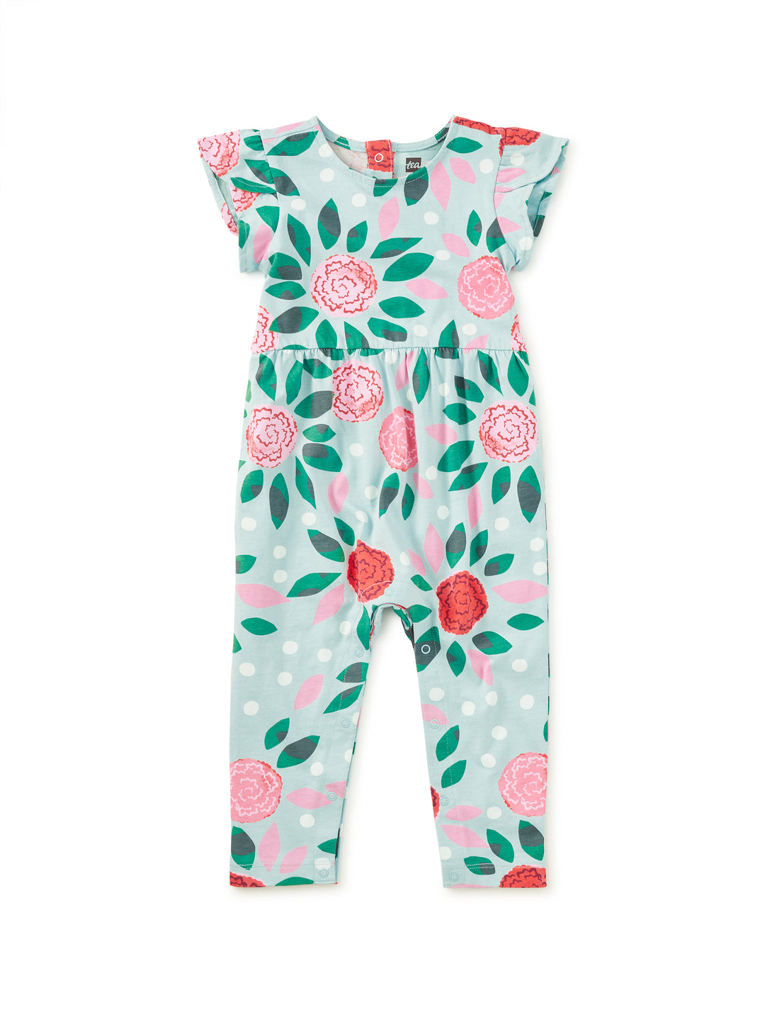 Spinning Carnations Tulip Sleeve Baby Romper