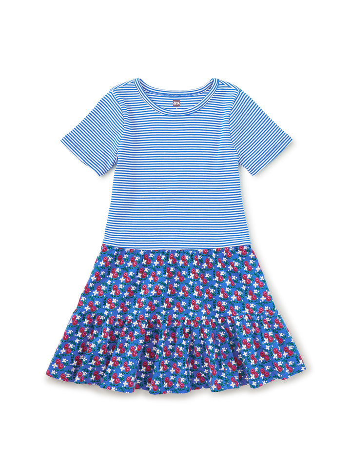 Flamenco Fan Rose Tier Skirted Twirl Dress