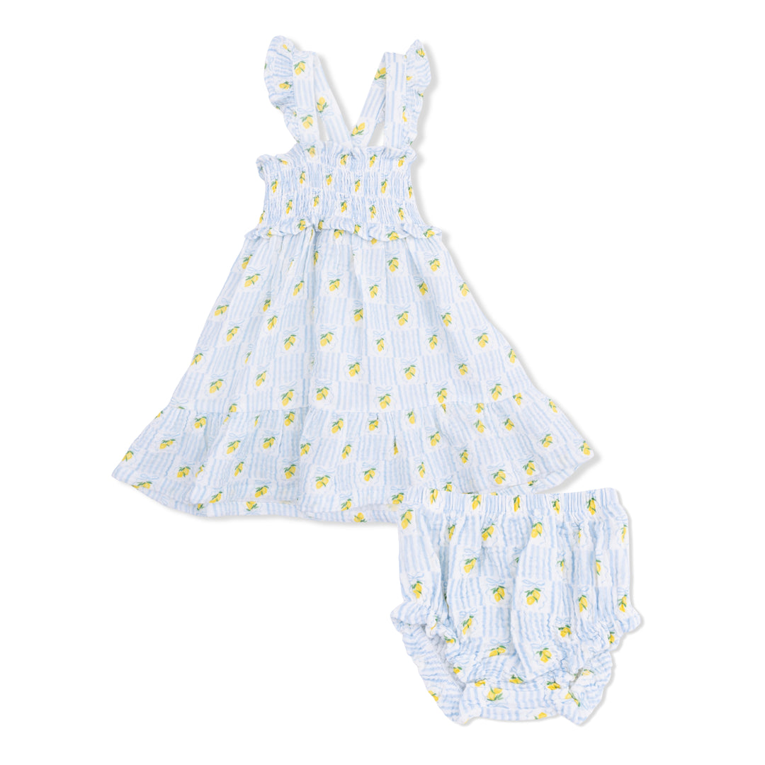 Lovely Lemons Smocked Ruffle Sundress With Bloomer