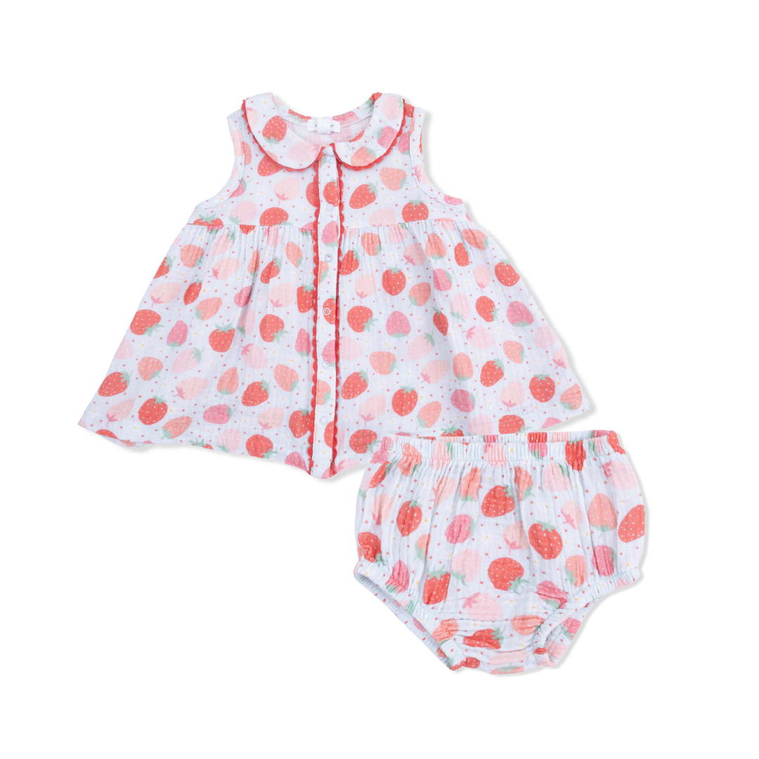 Strawberry Bliss Jill Dress Sleeveless With Bloomer