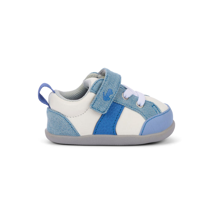 Connor Mini White/Washed Denim First Walker Sneaker