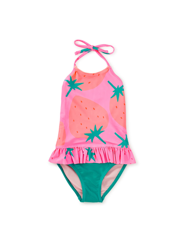 Fresas Favoritas Peplum One-Piece Swimsuit