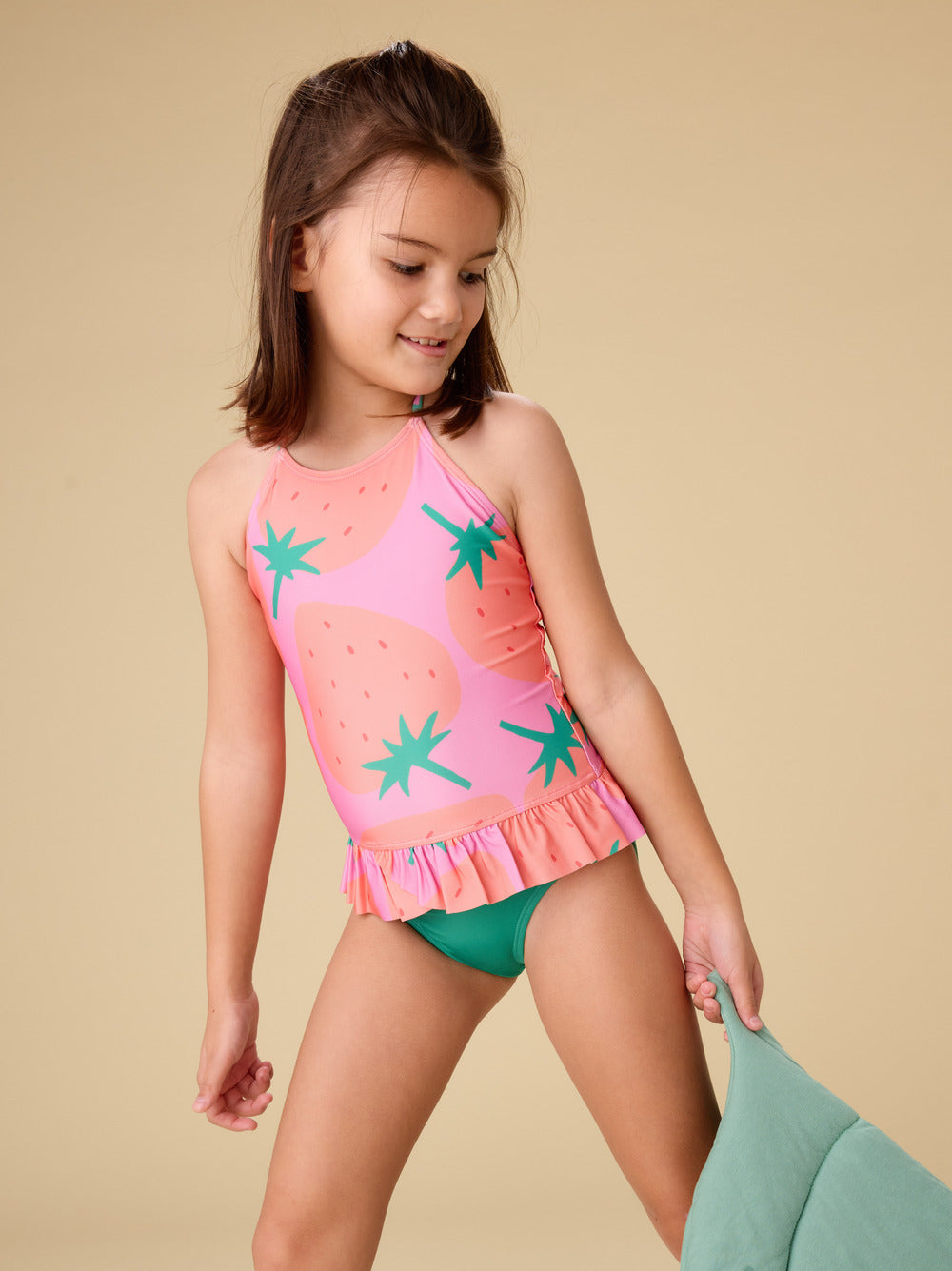 Fresas Favoritas Peplum One-Piece Swimsuit