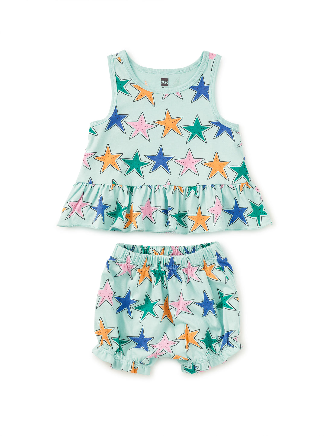 Starfish Tank Ruffle Baby Set