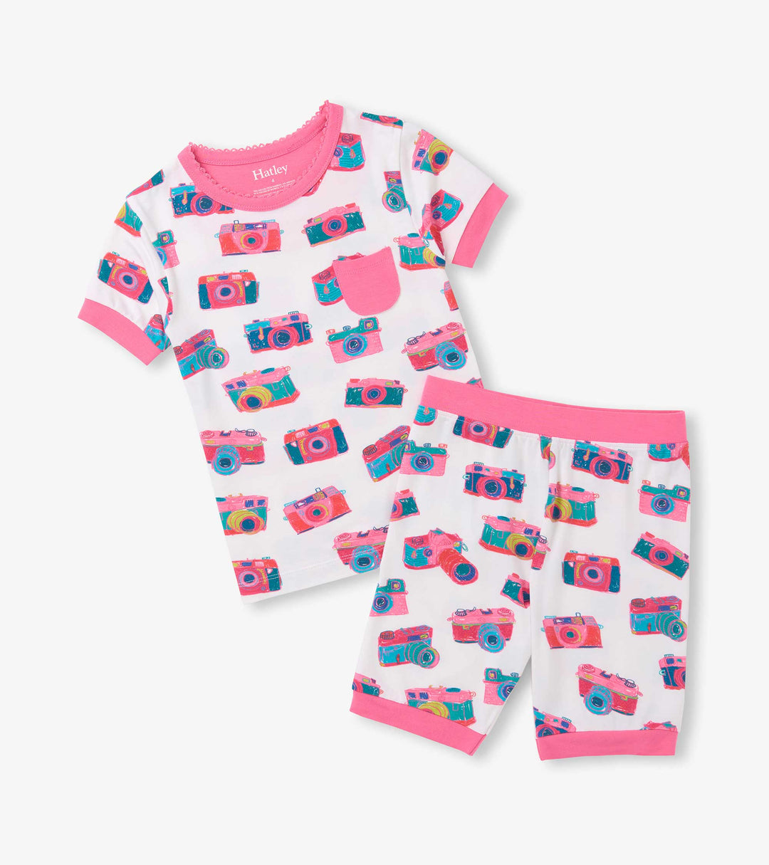 Sketchy cameras bamboo short pajama set