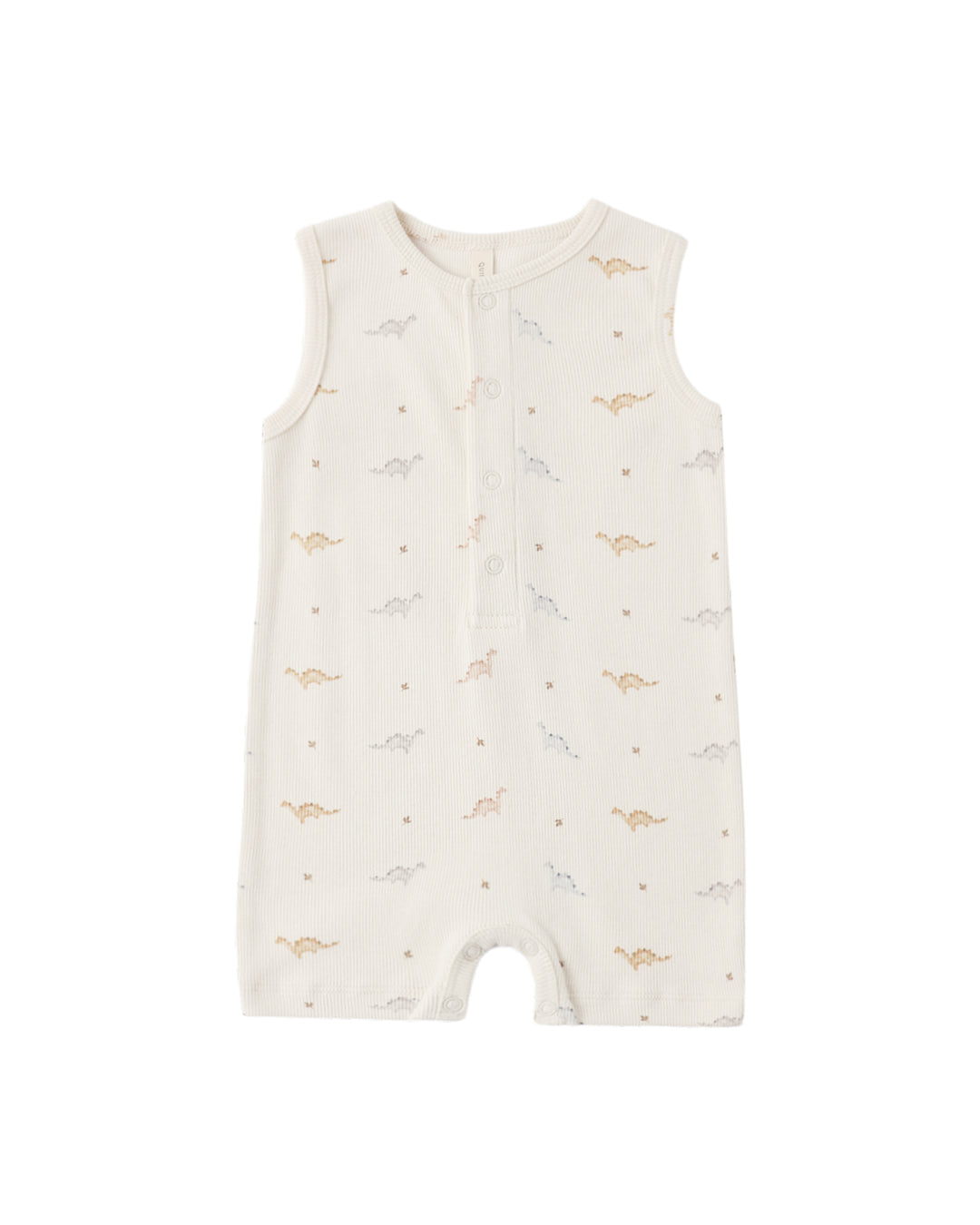 Ribbed Henley Romper Dinos