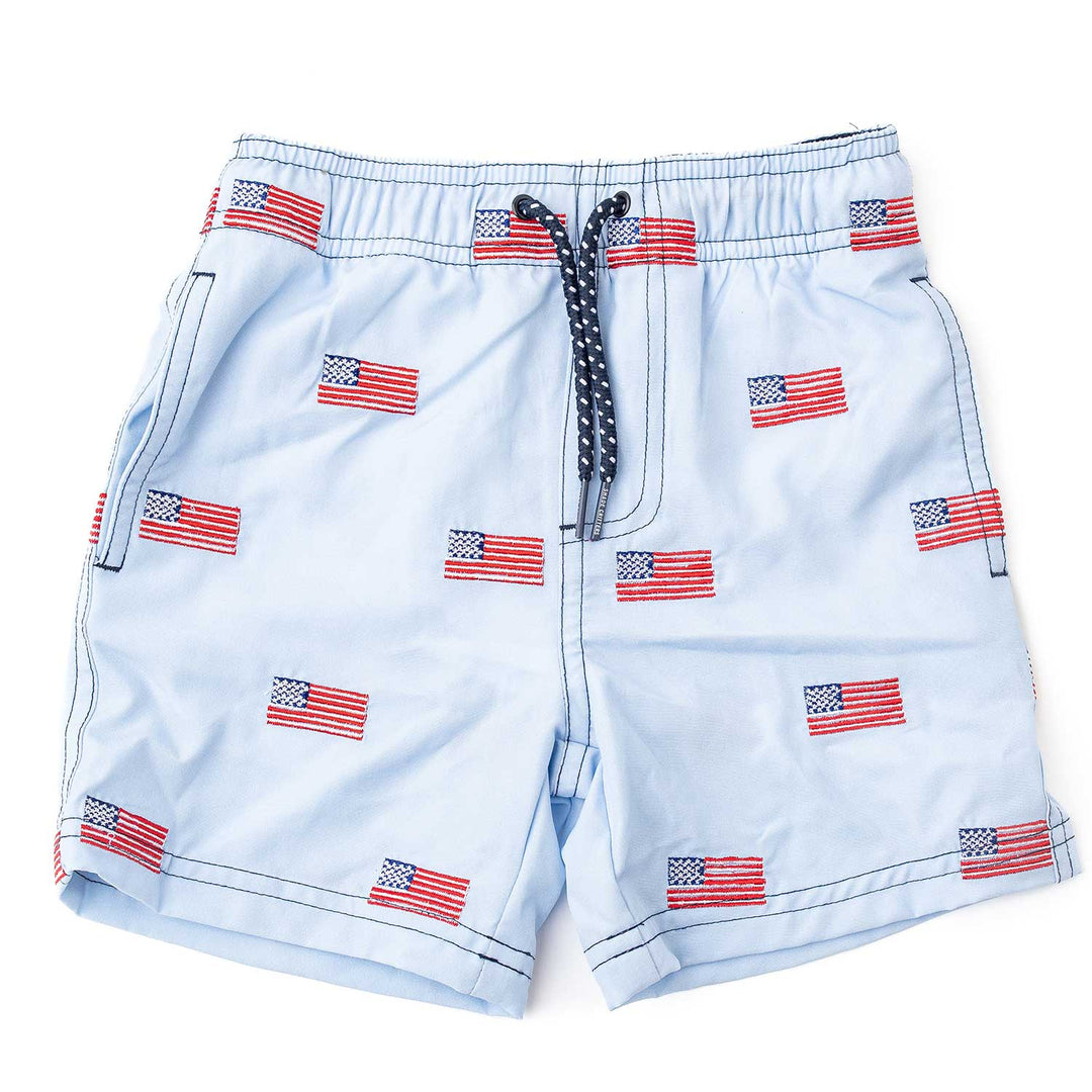 Boys trunks - h2o & embroidered - Americana Icon
