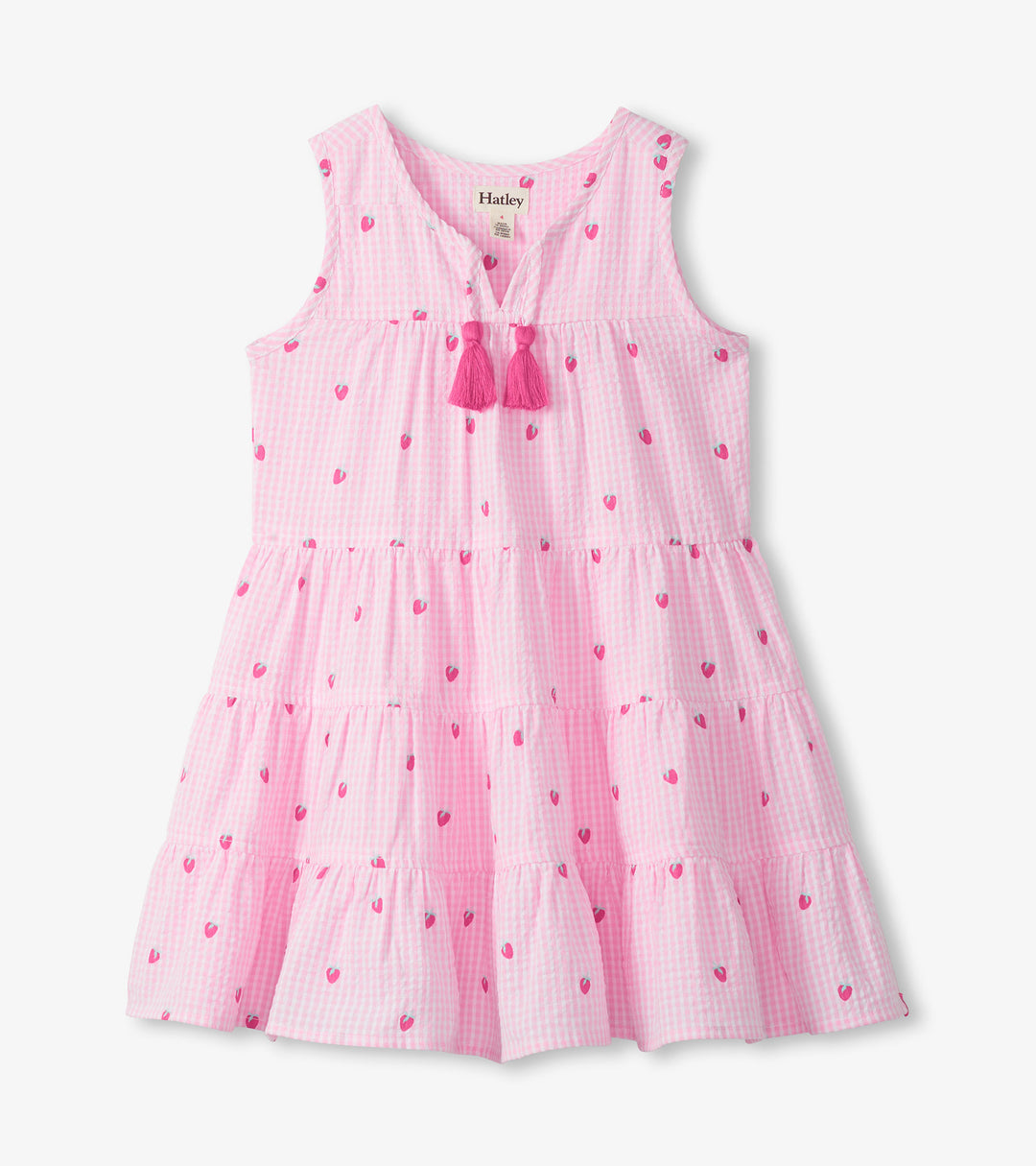 Gingham Berries Layered Tiered Dress