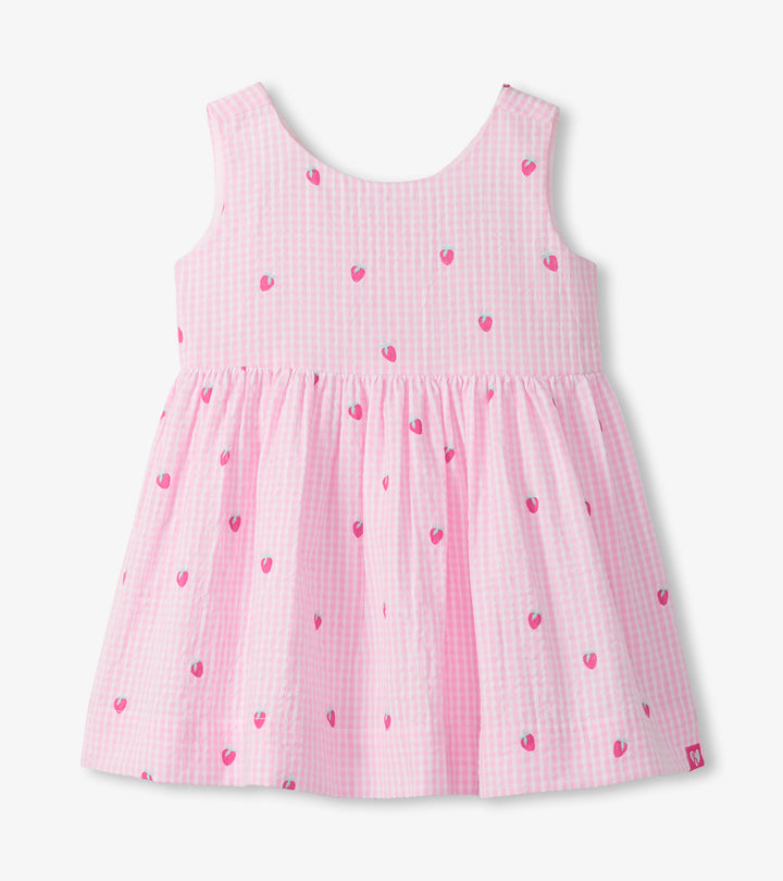 Teeny Berries Gingham Sleeveless Party Dress