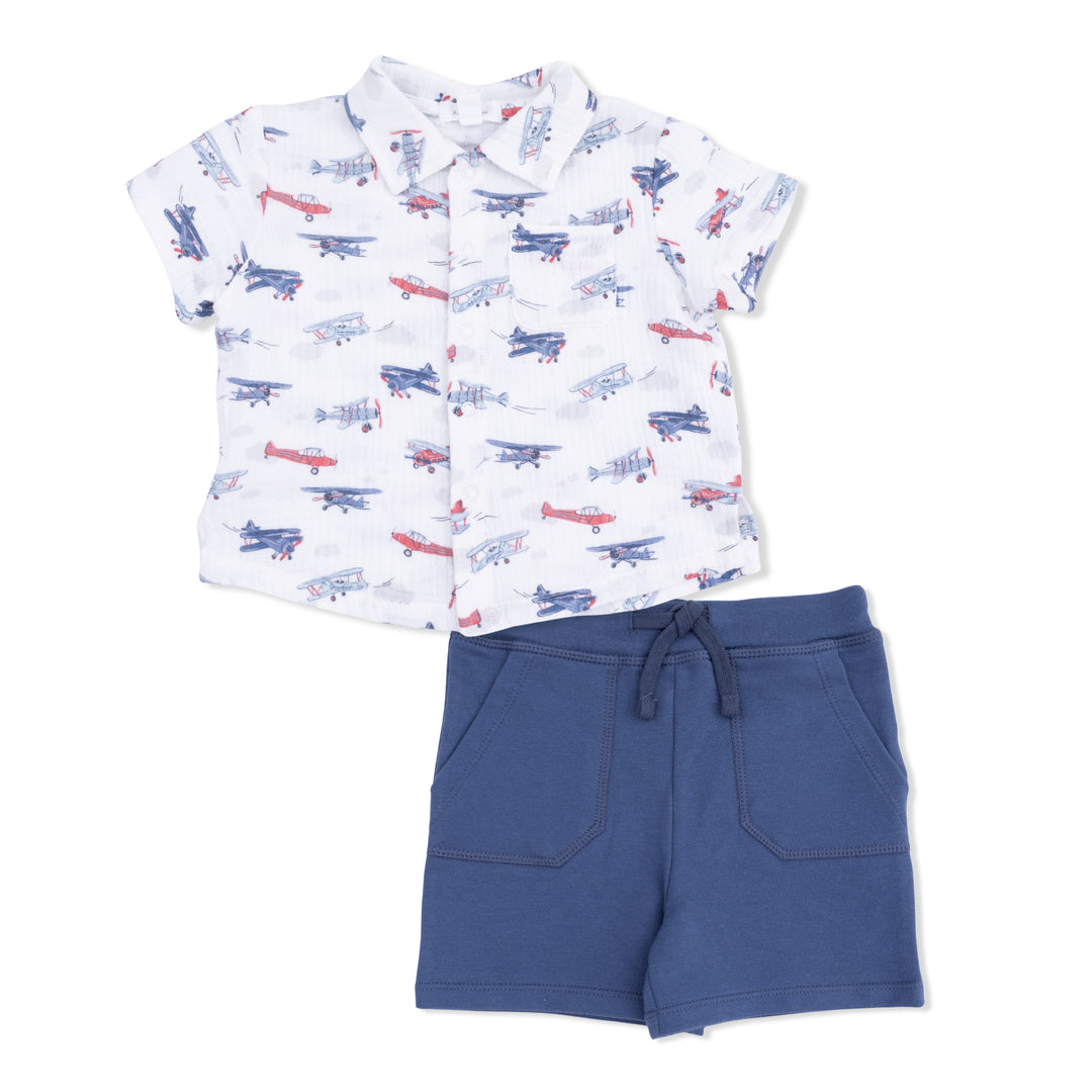 Vintage Planes Polo & Short Set