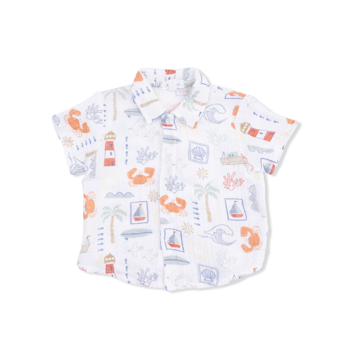 Club Mediterranean Polo Button Up with Casual Short