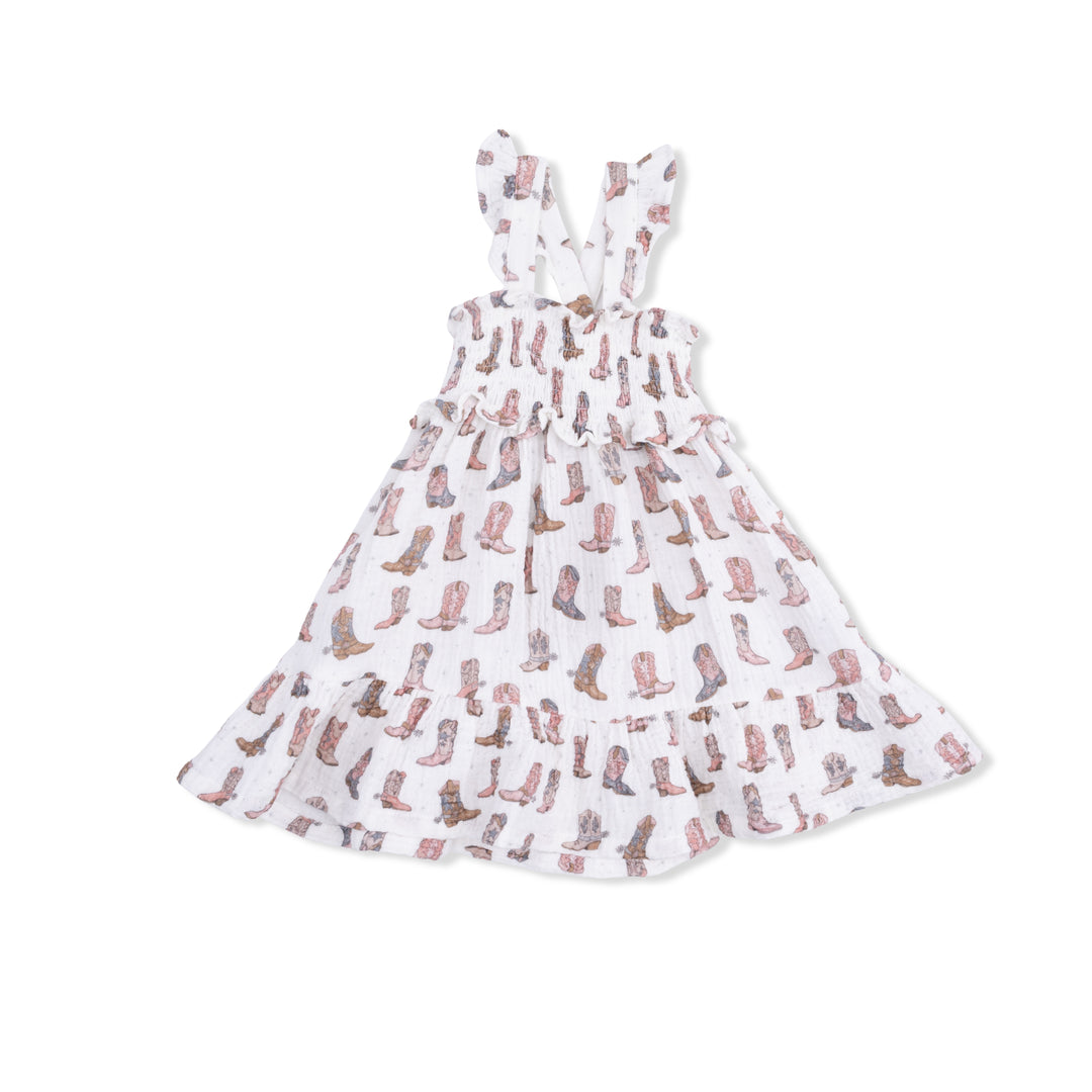 Cowgirl Boots Smocked Sundress