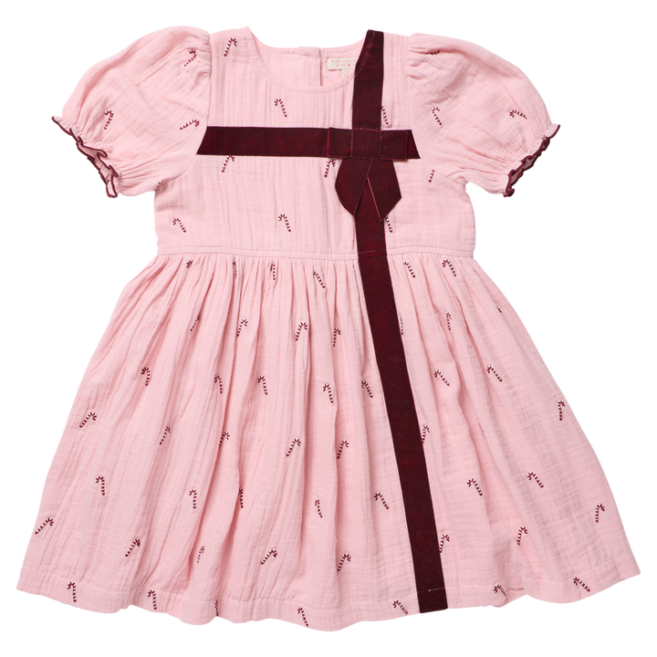 Liliana Dress Pink Velvet Bow
