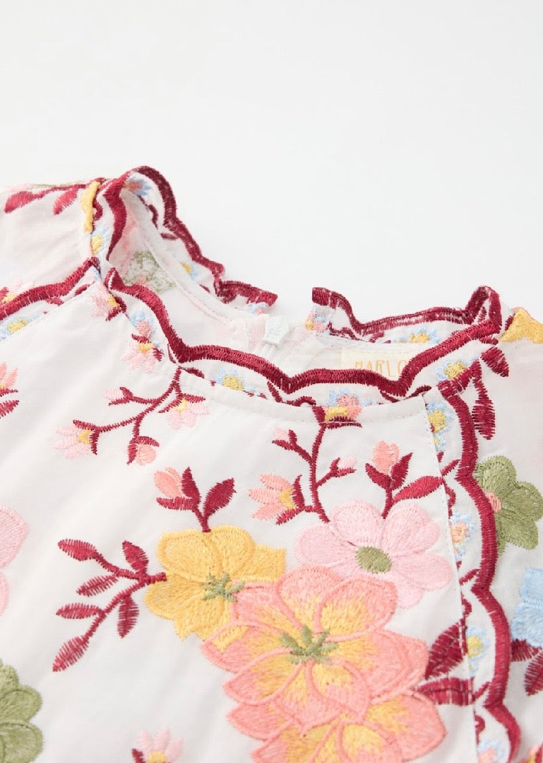 Penelope Cotton Embroidery Mini Dress